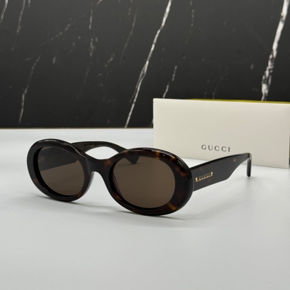 NEW GG1587S 002 GUCCI HAVANA BROWN OVAL WOMEN GUCCI SUNGLASSES - Picture 2 of 13